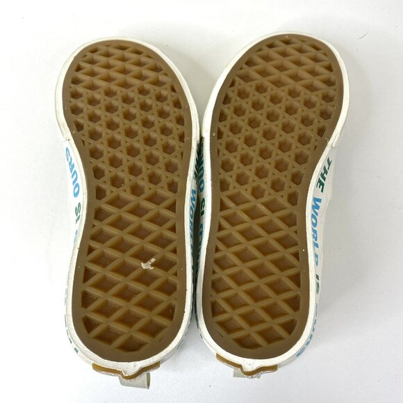 VANS Shoes Kids Boys Girls Size US 11 Map World Earth Slip On Sneakers - Picture 7 of 8